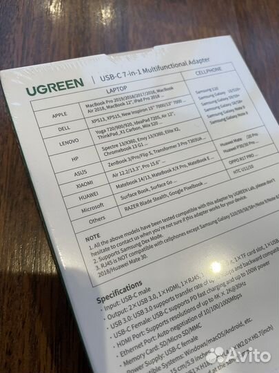 USB-C хаб, концентратор ugreen 7 в 1 CM212