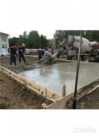 Заливка фундамента бетонные работы