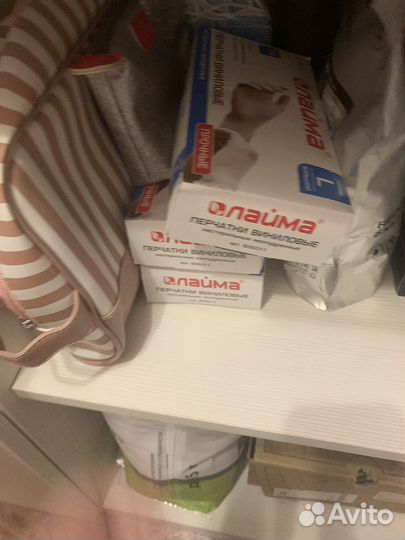 Перчатки виниловые Лайма размер L