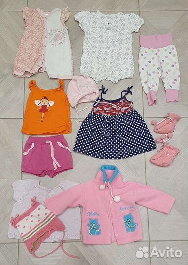 Вещи для девочки пакетом 68-80