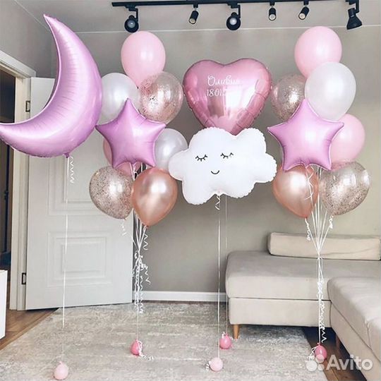 Гелиевые шары девочке на выписку