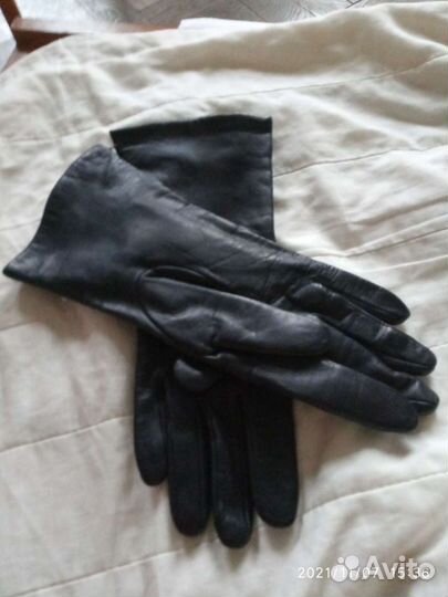 Перчатки женские кожаные раз.7 3/4 на шерстяной по