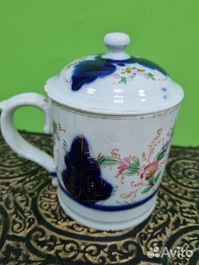 Огромная кружка.Фарфор Кузнецов. 19 век