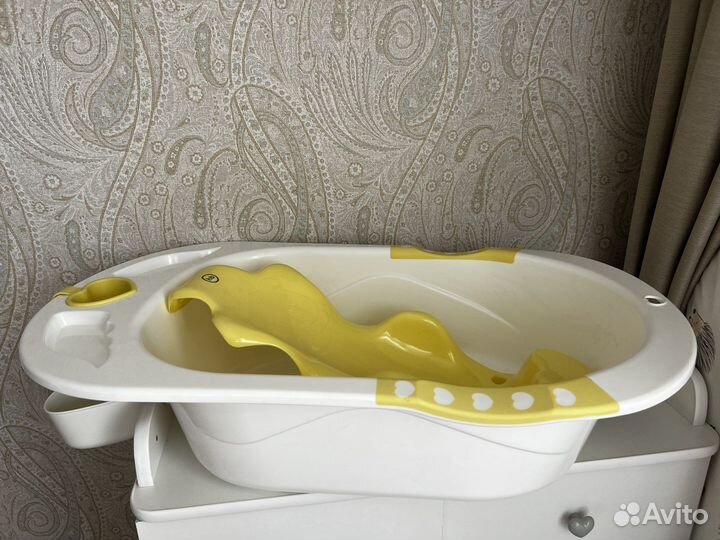 Ванночка для купания Happy Baby белый/желтый