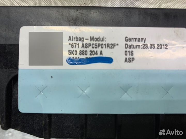 Подушка безопасности пассажирская (в торпедо)