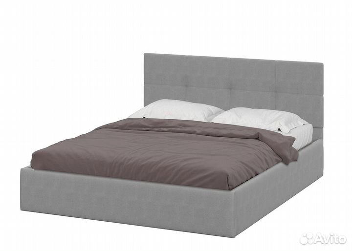 Мягкая кровать серая