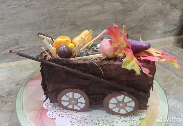 Поделка осенняя телега