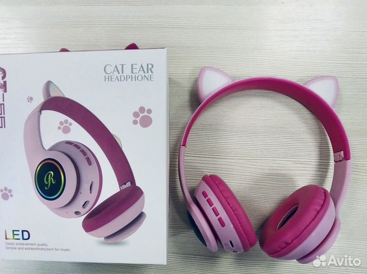 Блютуз наушники с ушками