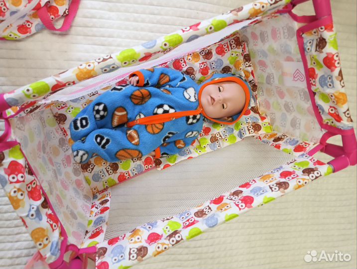 Кровать для кукол с постелькой и сумкой