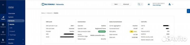 Разблокированный LTE-роутер Teltonika rutx11