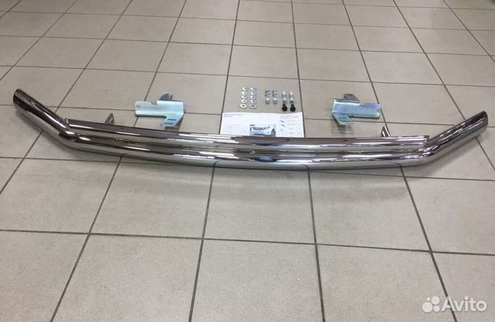 Защита переднего бампера двойная из нерж. стали