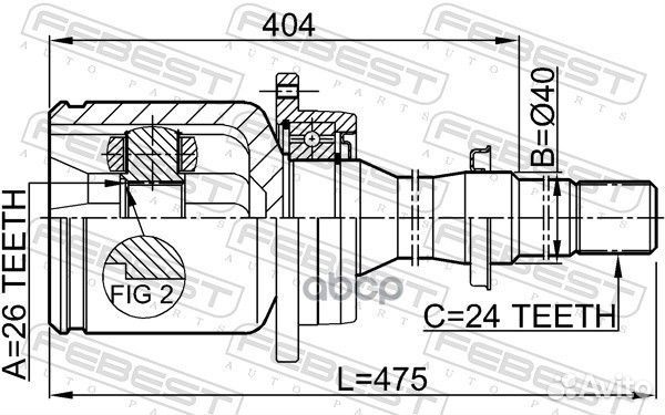 ШРУС внутр правый toyota avensis AZT25