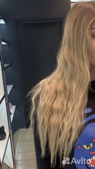 Волосы натуральные славянка 53 см блонд без капсул