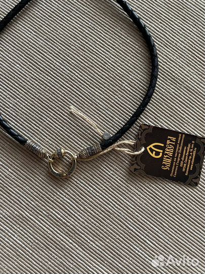 Кожаный гайтан шнурок для крестика с переходником