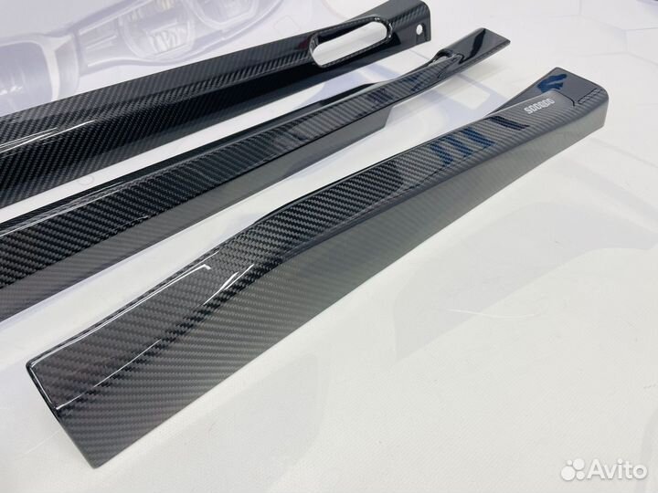 Лезвия на пороги BMW X3M F97 сухой карбон