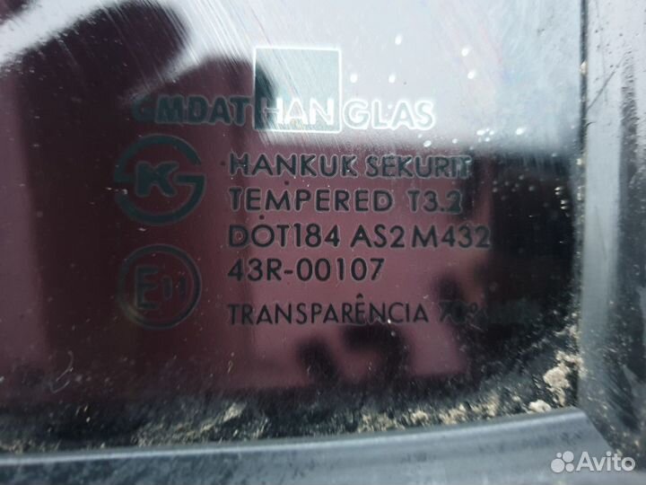Стекло двери заднее левое Chevrolet Aveo Т200