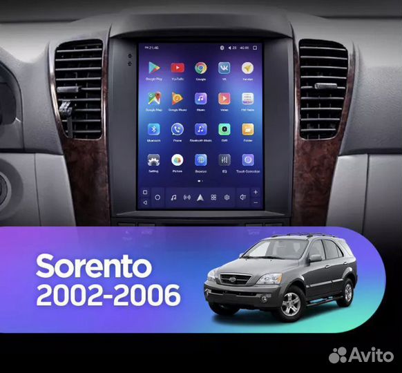 Штатная магнитола Kia Sorento BL 2002 - 2006 Tesla