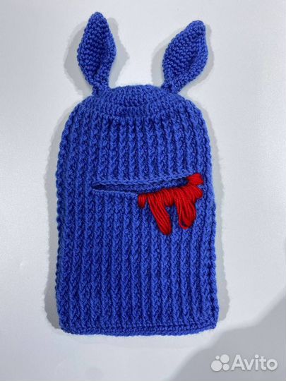 Балаклава вязаная с ушками