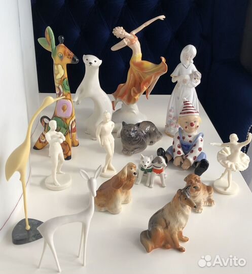 Фигурки фарфор колкий пластик СССР 50-60г