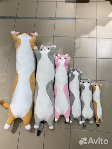 Игрушка-подушка кот батон длинный или сосиска