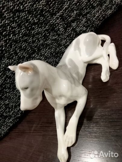 Фарфоровая статуэтка мраморный дог СССР, лфз