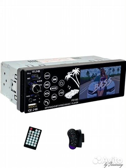 Авто магнитола один дин сенсорная два пульта