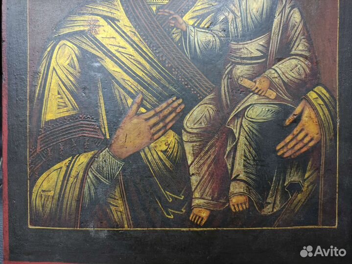 Старинная икона Смоленская божья матерь одигитрия