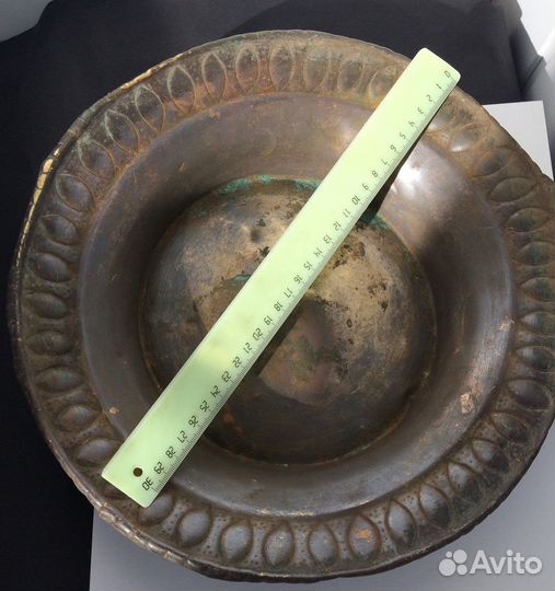 Старинный таз Латунь/бронза