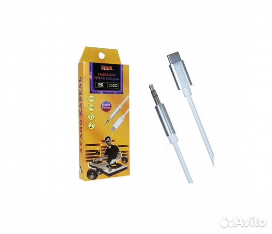 Аудиокабель Type-C - 3.5 M 1.0 m CQ002 белый