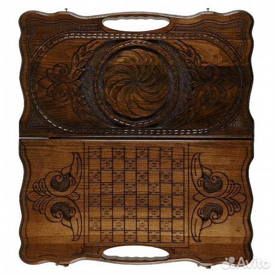 Нарды и шашки резные Бесконечный полет 50 х 53 см бук Армения 62396