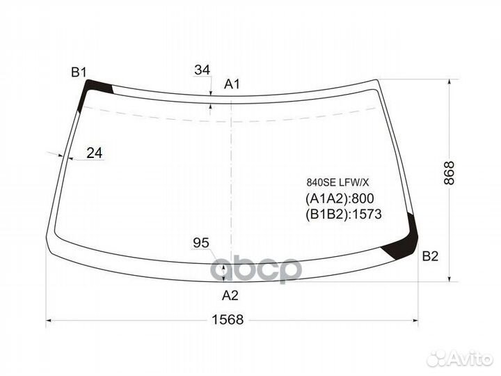 Стекло лобовое volvo S70/V70 97-00/volvo 850 4
