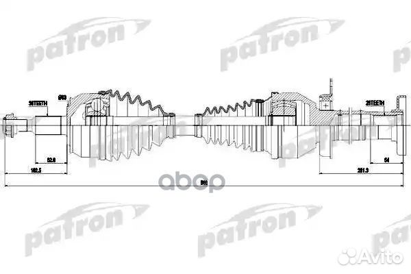 Полуось 38x883x26 VW: multivan 2,0bitdi 09, TR
