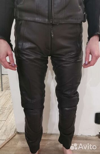 Мотобрюки кожаные женские