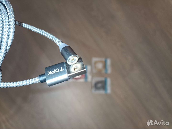Магнитный кабель type-c, micro usb, iPhone topk