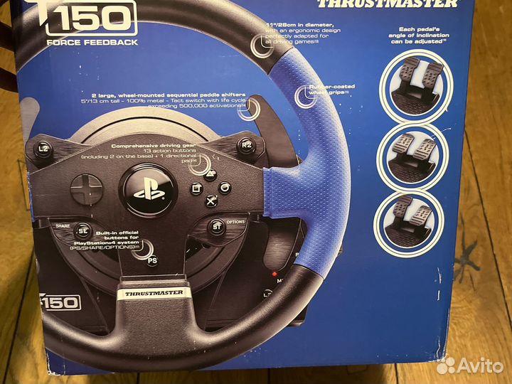 Игровой руль с педалями thrustmaster t150