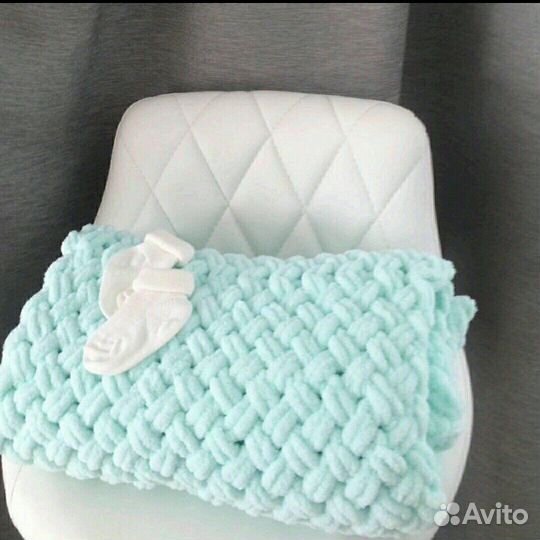 Плед детский вязаный alize puffy ручная работа