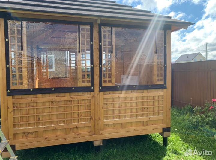 Мягкие пвх окна на беседку