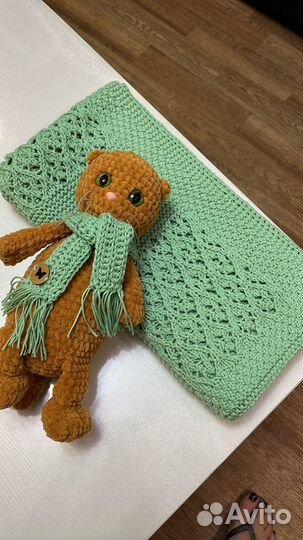 Комплект (котик и детский плед)