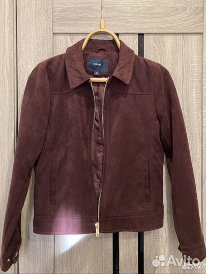 Бомбер замша