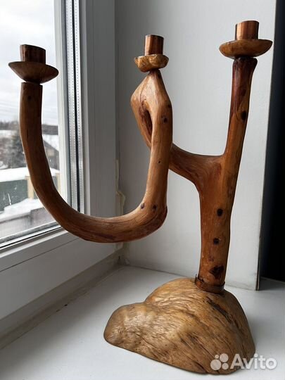 Подсвечник деревянный ручной работы