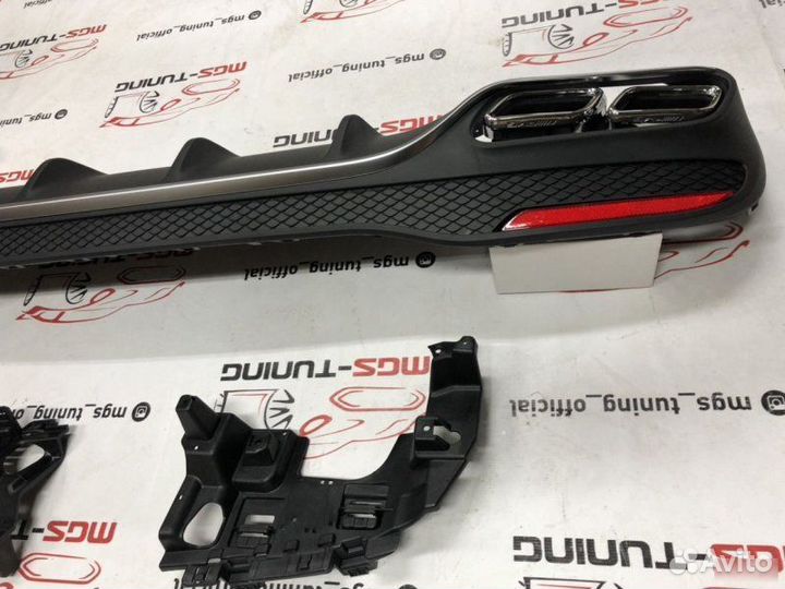 Диффузор с насадками Mercedes GLS 63 AMG хром