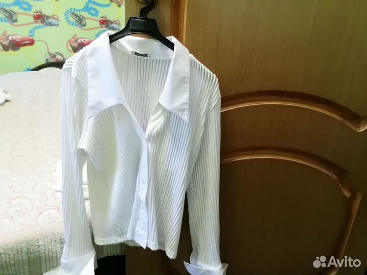 Блузка школьная для девочки, белая