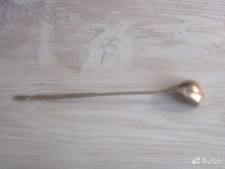 Салатная ложка мельхиор с позолотой