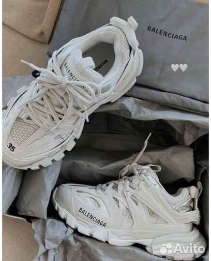 Кроссовки balenciaga track 1 белые premium