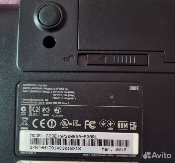Ноутбук samsung np300e5a-s08ru
