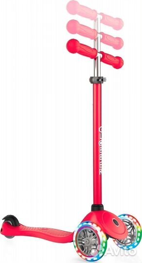 Самокат трехколесный Globber primo lights красный