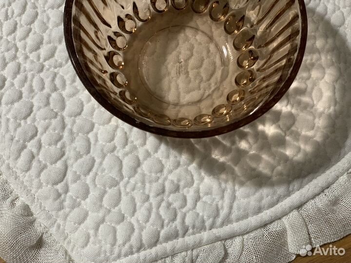 Стеклянная сахарница ретро СССР коричневое стекло