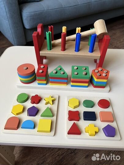 Деревянные развивающие игрушки пакетом