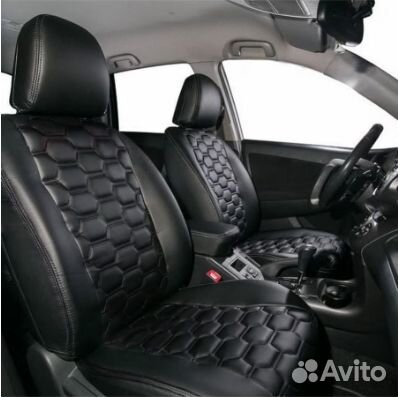 Авточехлы для Фольксваген Поло Шкода Рапид черные