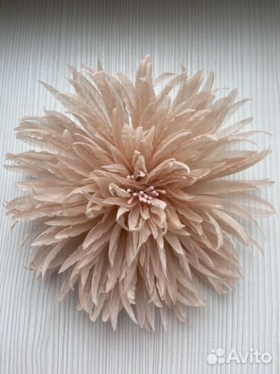 Брошь цветок из ткани ручной работы